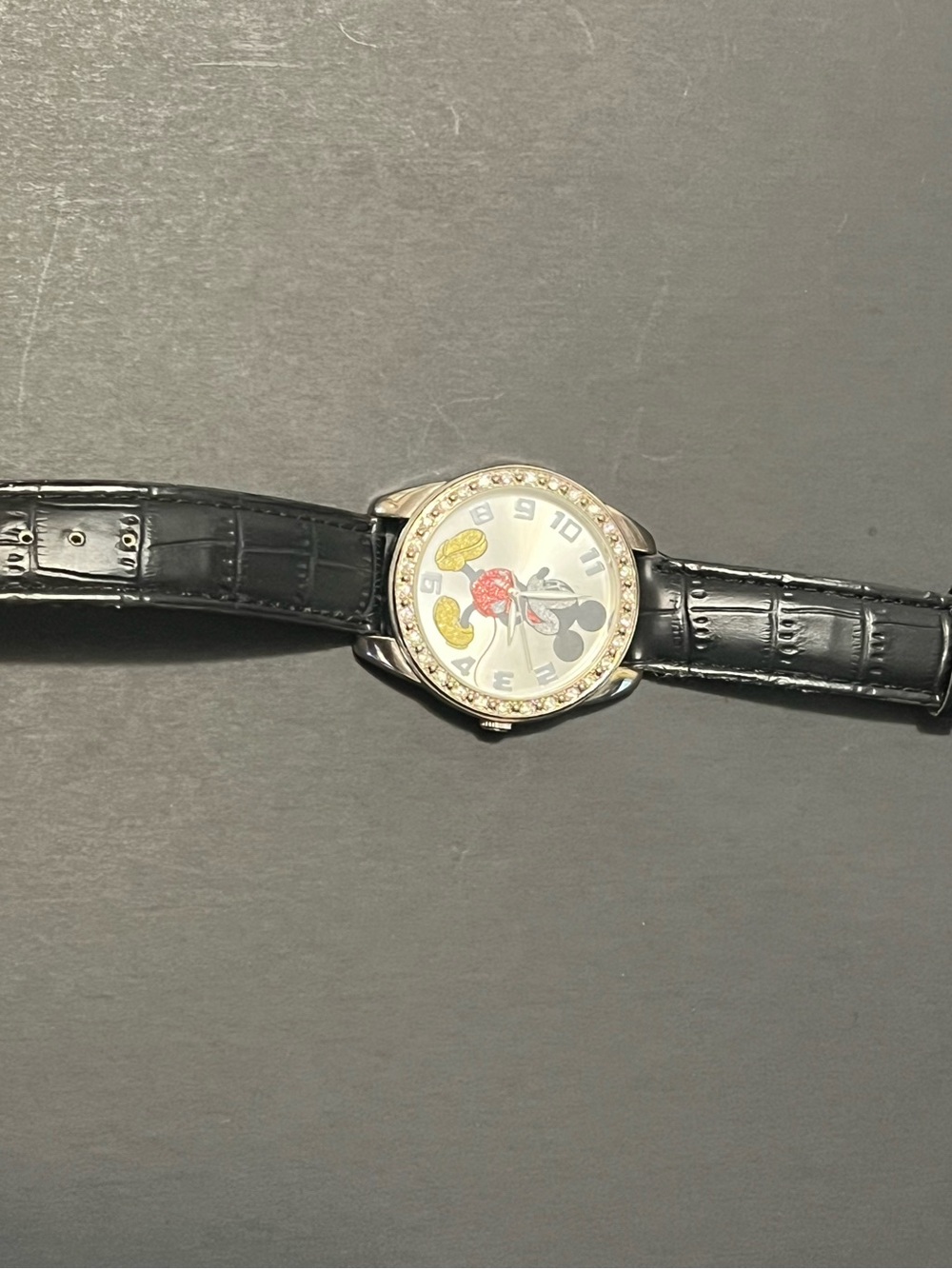 Disney Black Strap Crystal Bezel Mickey Mouse Watch